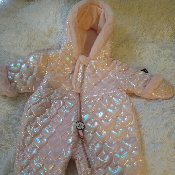 S. Rothschild Baby Girls Faux Fur Trim pram pink - Picture 3 of 13